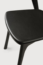 Ethnicraft 51492 Bok Dining Chair - Oak Black (Varnished) & Leather Cushion