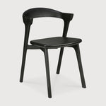 Ethnicraft 51492 Bok Dining Chair - Oak Black (Varnished) & Leather Cushion