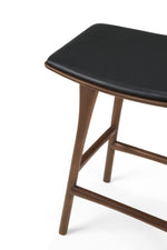 Ethnicraft Teak Brown Osso Counter Stool Black Leather