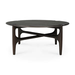 Ethnicraft Mahogany PI round coffee table dark brown
