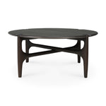 Ethnicraft Mahogany PI round coffee table dark brown