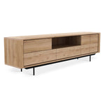 Ethnicraft Oak Shadow TV Cupboard- Black Metal legs 224cm