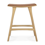 Ethnicraft Oak Osso Counter Stool Cognac Leather