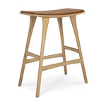 Ethnicraft Oak Osso Counter Stool Cognac Leather