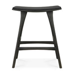 Ethnicraft Oak Black Osso Counter Stool Black Leather