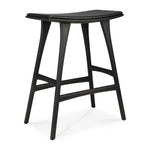 Ethnicraft Oak Black Osso Counter Stool Black Leather