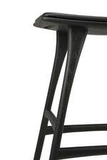 Ethnicraft Oak Black Osso Counter Stool Black Leather