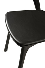 Ethnicraft 51492 Bok Dining Chair - Oak Black (Varnished) & Leather Cushion