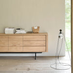 Ethnicraft Oak Shadow Sideboard- Black Metal Legs