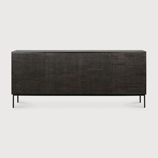 Ethnicraft Grooves Sideboard Teak Off Black 202cm