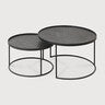 Ethnicraft Round Tray Coffee Table Set Small Set 62cm