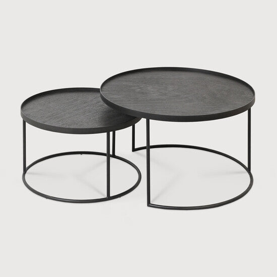 Ethnicraft Round Tray Coffee Table Set Small Set 62cm