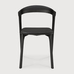 Ethnicraft 51492 Bok Dining Chair - Oak Black (Varnished) & Leather Cushion