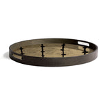 Ethnicraft Glass Tray Beaded dots Gold Leaf brown Stained