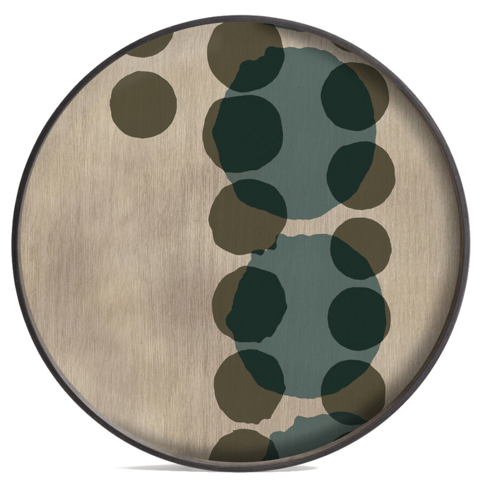 Ethnicraft Glass Tray Layered dots Graphite slate blue Stained