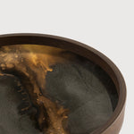 Ethnicraft Glass Round mini Tray walnut organic Graphite Metallic Bronze Stained