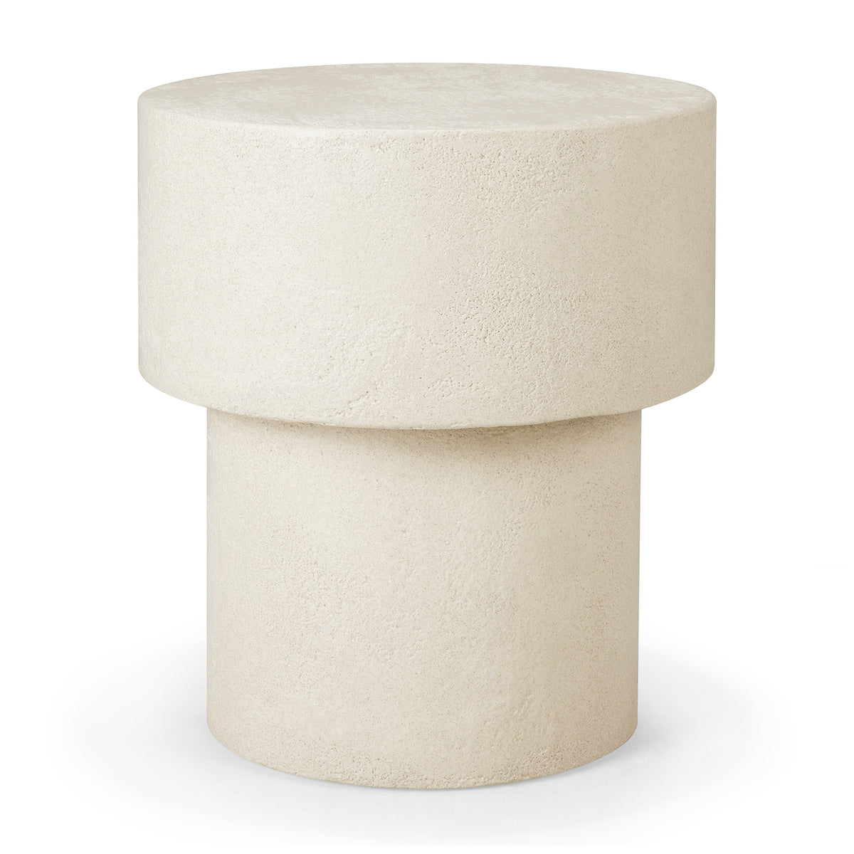Elements side table - Microcement - Off White - mushroom shape 41/41/47