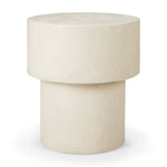 Elements side table - Microcement - Off White - mushroom shape 41/41/47