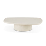 Elements coffee table - Microcement - Off White - pebble shape 134/96/30