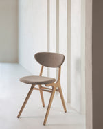 Ethnicraft Oak Upholstered Eye Dining Chair