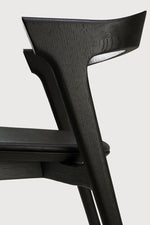 Ethnicraft 51492 Bok Dining Chair - Oak Black (Varnished) & Leather Cushion