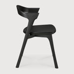 Ethnicraft 51492 Bok Dining Chair - Oak Black (Varnished) & Leather Cushion