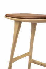 Ethnicraft Oak Osso Counter Stool - Natural - Cognac Leather