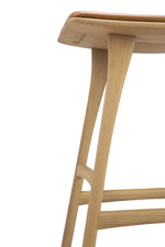 Ethnicraft Oak Osso Counter Stool - Natural - Cognac Leather