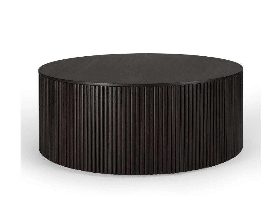 Ethnicraft Roller Max Round Coffee Table Mahogany Dark Brown 80cm