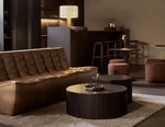 Ethnicraft Roller Max Round Coffee Table Mahogany Dark Brown 80cm