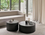 Ethnicraft Roller Max Round Coffee Table Mahogany Dark Brown 80cm