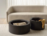 Ethnicraft Roller Max Round Coffee Table Mahogany Dark Brown 80cm
