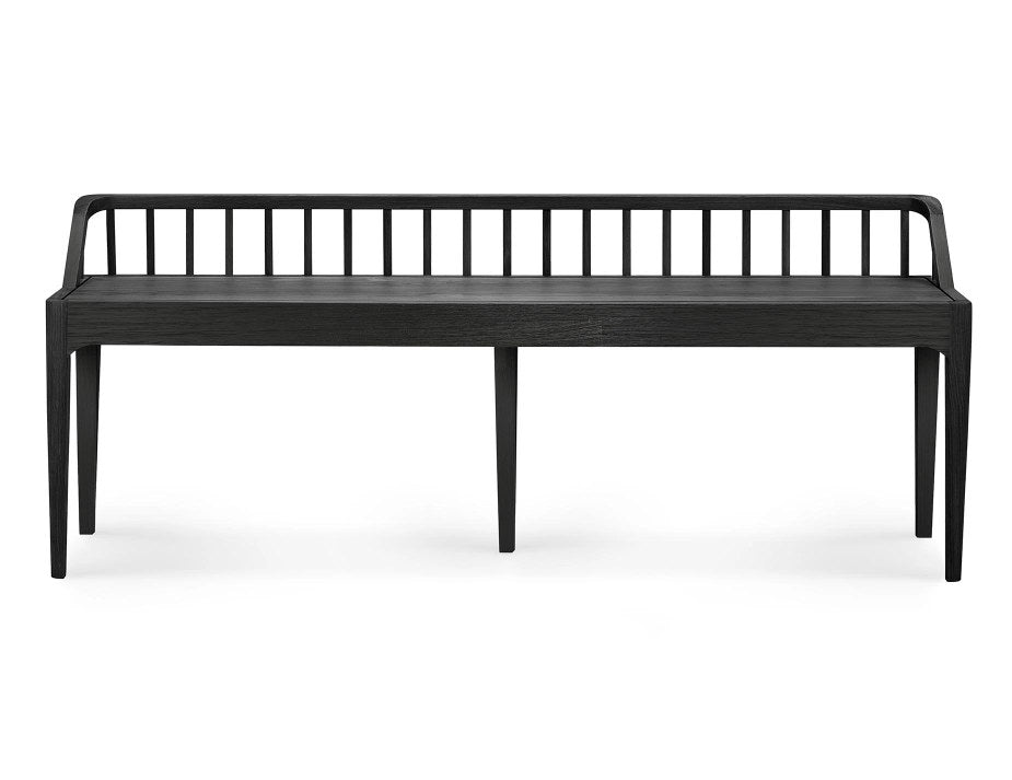 Ethnicraft Spindle Bench Oak Black 150cm