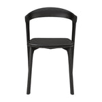 Ethnicraft 51492 Bok Dining Chair - Oak Black (Varnished) & Leather Cushion