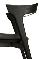 Ethnicraft 51492 Bok Dining Chair - Oak Black (Varnished) & Leather Cushion