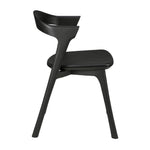 Ethnicraft 51492 Bok Dining Chair - Oak Black (Varnished) & Leather Cushion