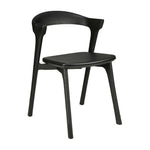 Ethnicraft 51492 Bok Dining Chair - Oak Black (Varnished) & Leather Cushion