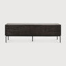 Ethnicraft Grooves TV Cupboard Teak Off Black 162cm