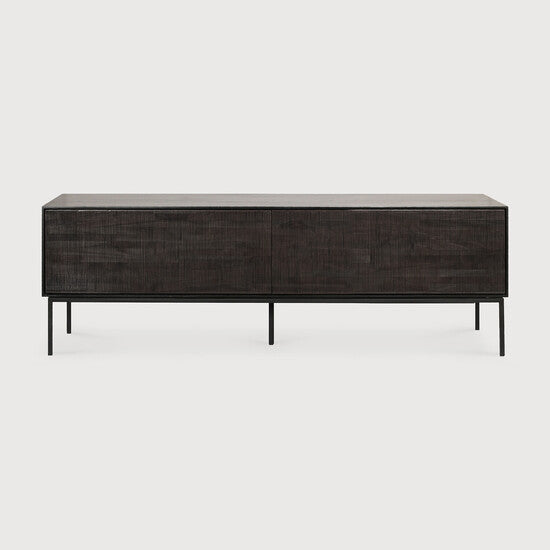 Ethnicraft Grooves TV Cupboard Teak Off Black 162cm