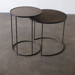 Ethnicraft Round Tray Side Table Set