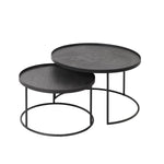 Ethnicraft Round Tray Coffee Table Set