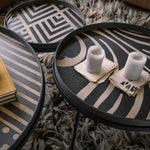 Ethnicraft Chevron Graphite Wooden Tray 48/48/4