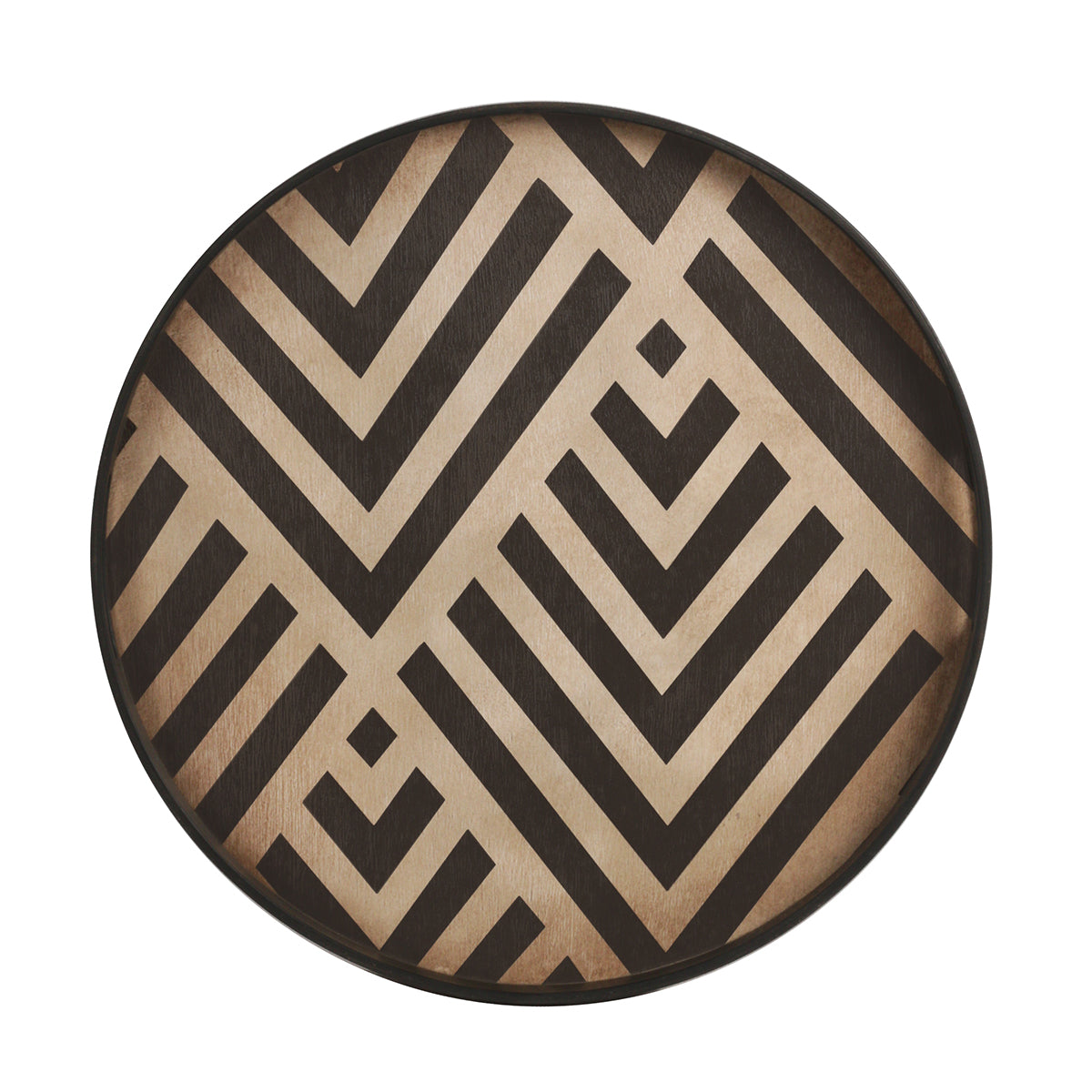 Ethnicraft Chevron Graphite Wooden Tray 48/48/4