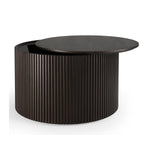 Ethnicraft Mahogany Roller Max Dark Brown Round Coffee Table