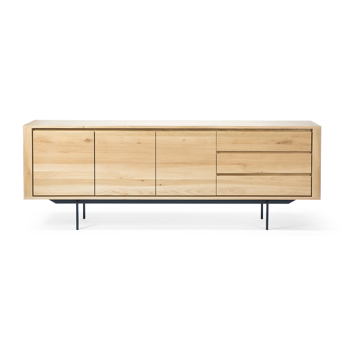 Ethnicraft Oak Shadow Sideboard- Black Metal Legs