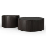 Ethnicraft Mahogany Roller Max Dark Brown Round Coffee Table